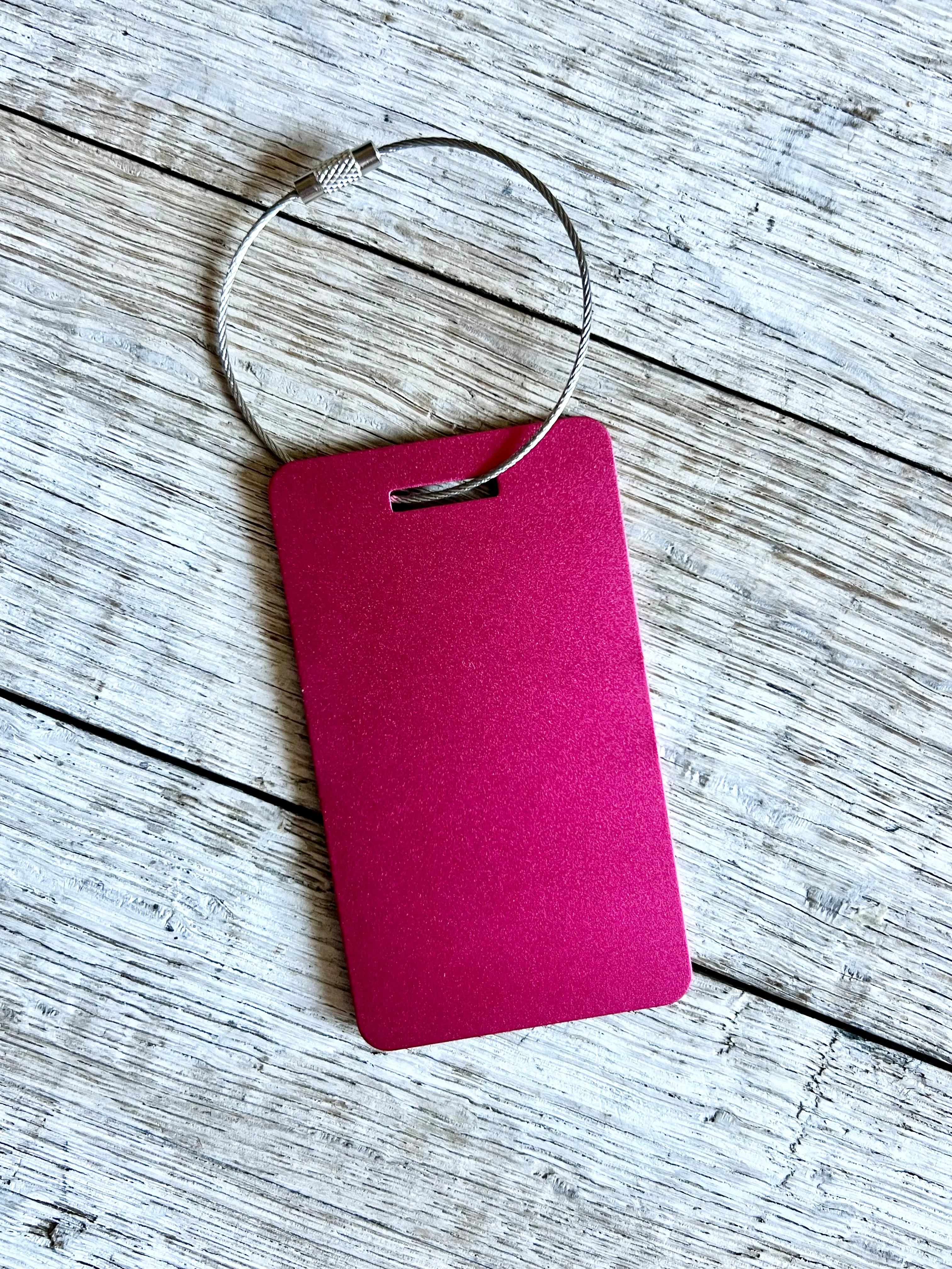 Anodized Aluminum ID Tag   Steel Loop