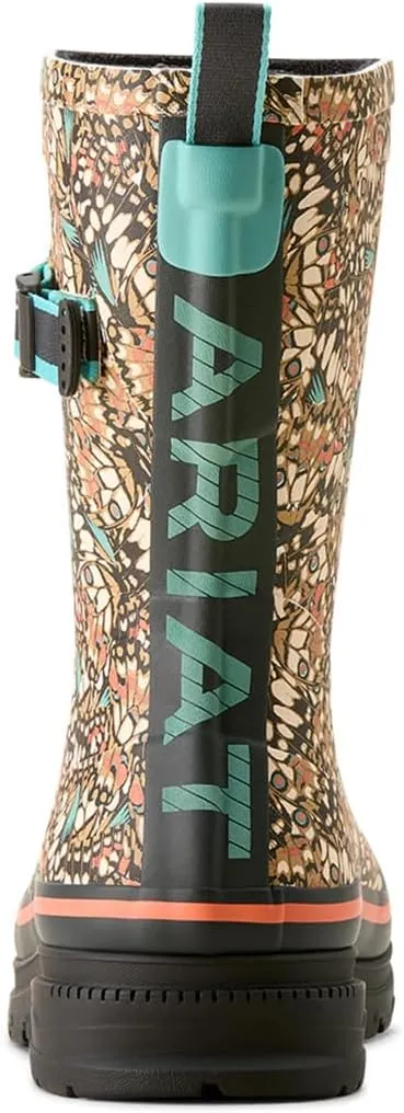 ARIAT Womens Kelmarsh Mid Graphic Rain Casual Boots Mid Calf Low Heel 1-2" - Grey
