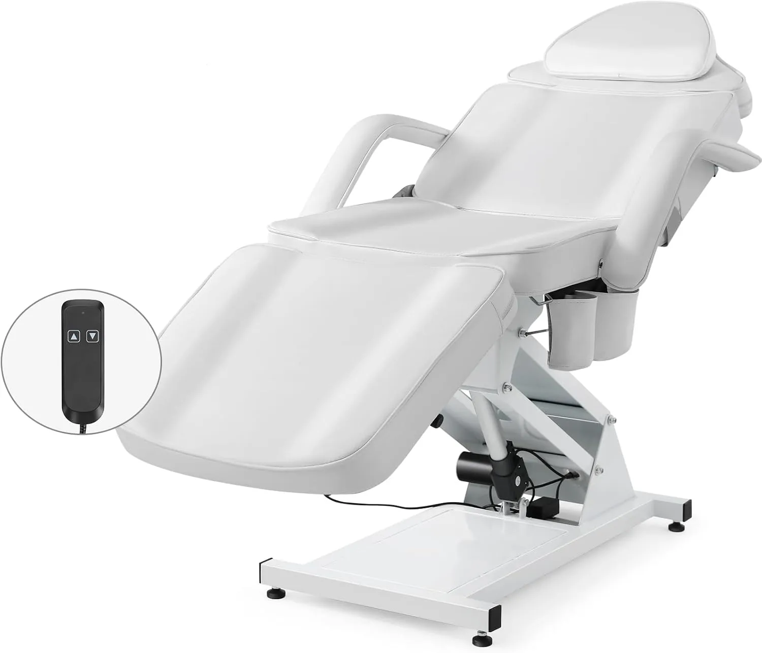 Artist hand Facial Bed Massage Table Electric Height Adjustable Massage Bed Massage Bed Lash Bed for Eyelash Extensions Salon Chair (White)