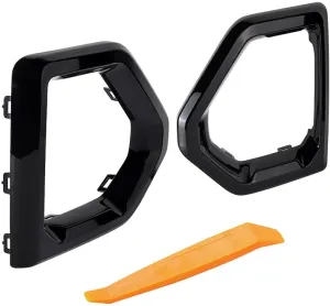 Astra Depot Pair Glossy Black Fog Light Trim Outer Bezel   Removal Tool Compatible for 2019-2022 GMC Sierra 1500 Denali SLT AT4