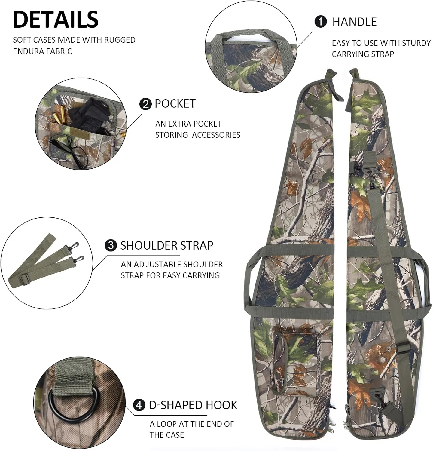 AUMTISC Soft Rifle Gun Case, 41/45/49 Inch Shotgun Carrying Bag for Scoped Rifles with Adjustable Shoulder Sling