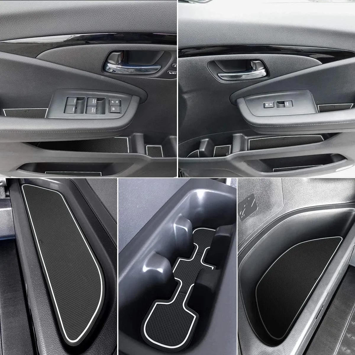 auovo Door Mats for Honda Pilot 2021 2022 2016-2020 Interior Accessories Custom Fit Door Compartment Cup Holder Center Console Anti Dust Mats Inserts (31pcs/Set) (White Trim)