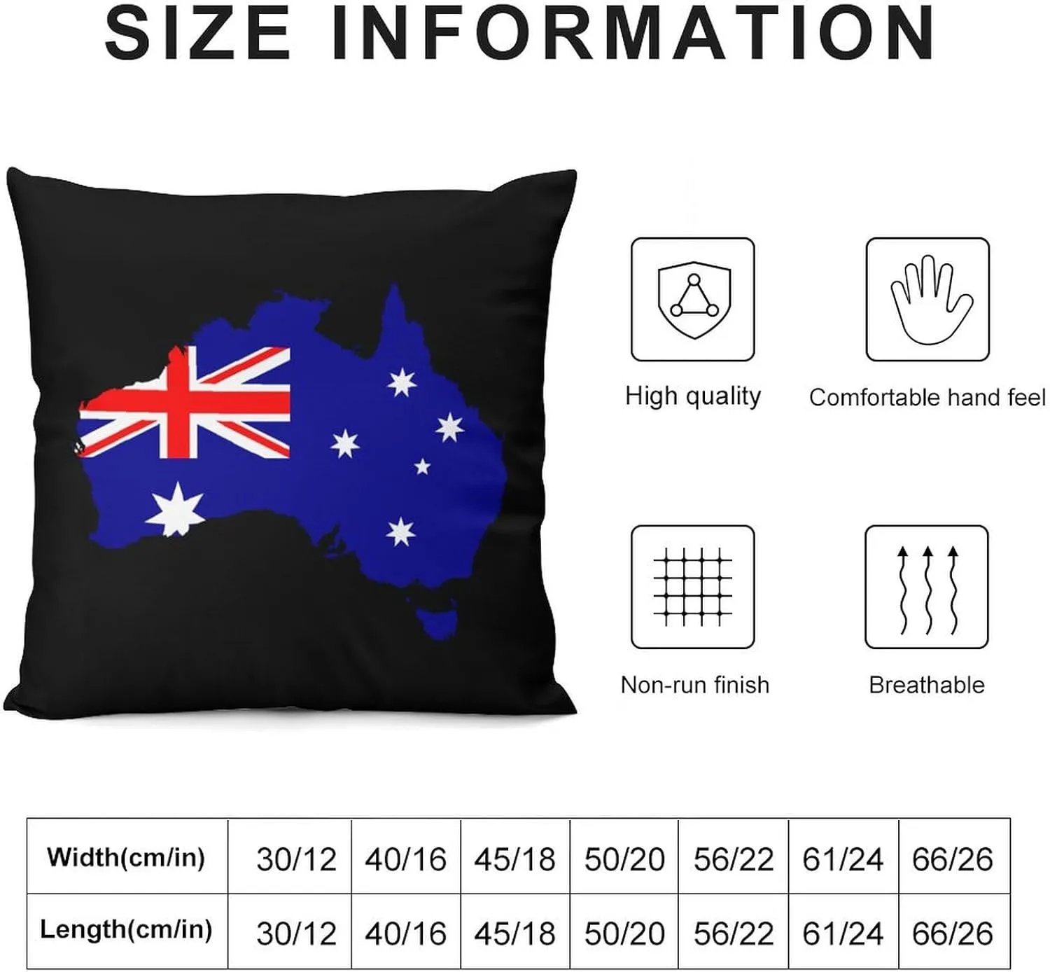 Australia Flag Map Plush Pillow Cases Soft Pillow Covers Smooth Cushion Covers for Sofa Bed Set of 4 16 "x16