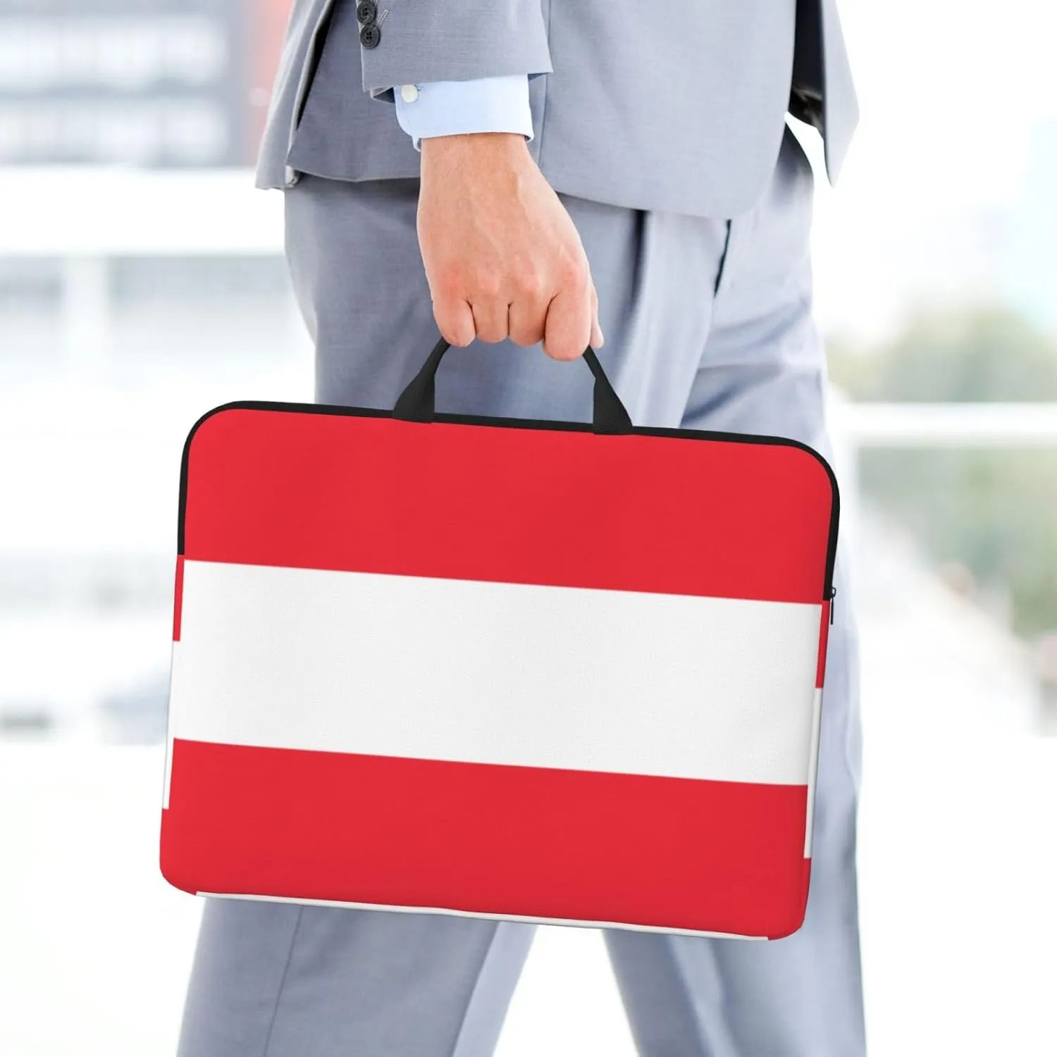 Austrian Flag 14 Inch Laptop Case, Water-Resistant and Shockproof Computer Cases for Laptopsï¼ŒSuitable for Daily Travel