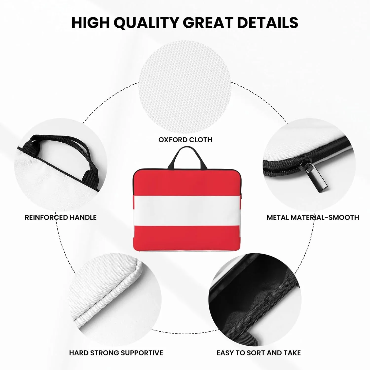 Austrian Flag 14 Inch Laptop Case, Water-Resistant and Shockproof Computer Cases for Laptopsï¼ŒSuitable for Daily Travel