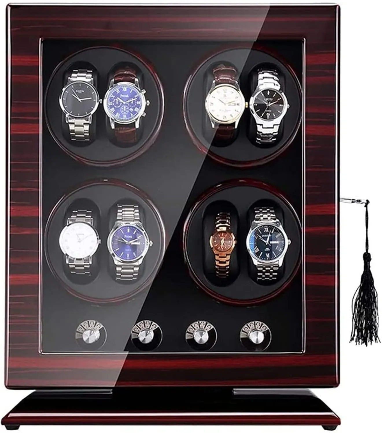 Automatic Watch Winder 8 Watch Winder Box 5 Rotation Mode Wood Shell Piano Paint Exterior Quiet Motor Accessories,