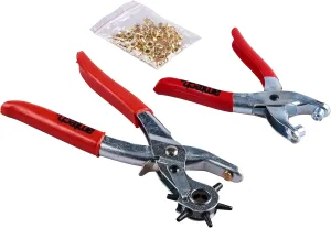 B1460 LEATHER PUNCH & EYELET PLIER SET - WITH 100pc EYELETS