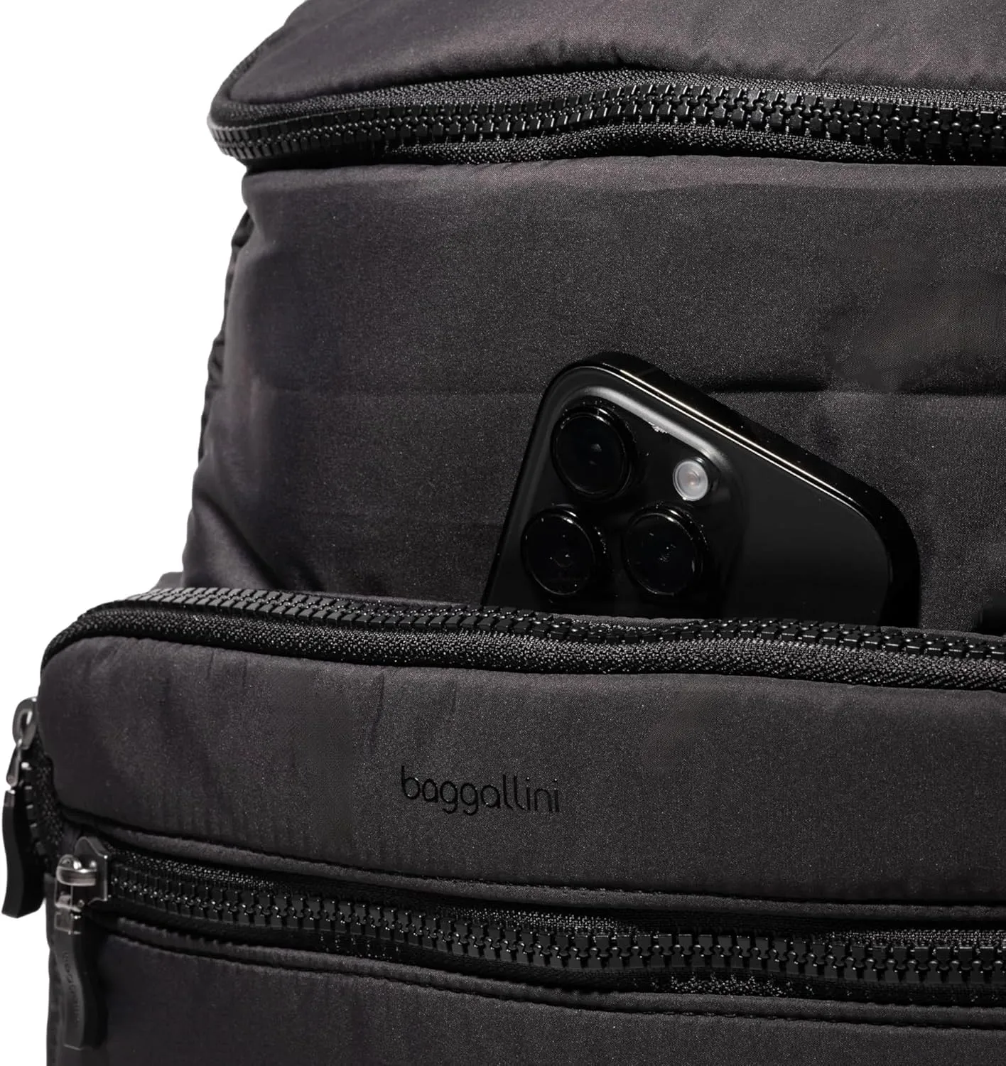 Baggallini Go to Backpack, Black Puff