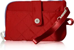 Baggallini womens Rfid Passport & Phone Wristlet Commuter Pass Case, Red/Navy, One Size US