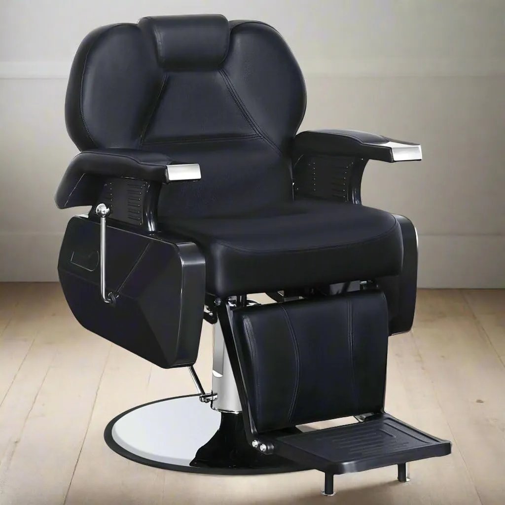 BarberPub Heavy Duty Reclining Barber Chair, All Purpose Hydraulic Salon Chairs for Hair Stylist, Barbershop Salon Tattoo 2688 (Black)