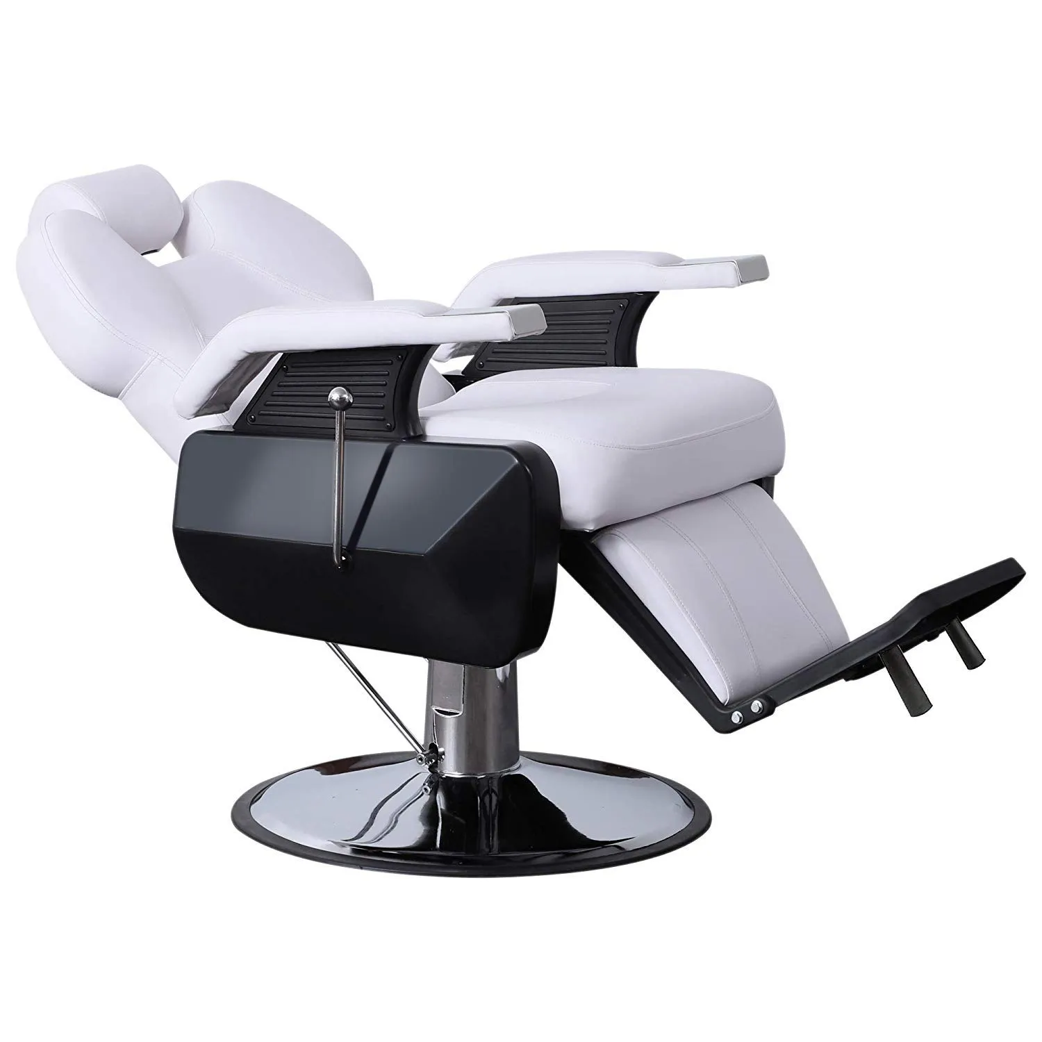 BarberPub Heavy Duty Reclining Barber Chair, All Purpose Hydraulic Salon Chairs for Hair Stylist, Barbershop Salon Tattoo 2688 (White)
