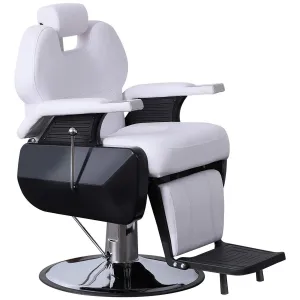 BarberPub Heavy Duty Reclining Barber Chair, All Purpose Hydraulic Salon Chairs for Hair Stylist, Barbershop Salon Tattoo 2688 (White)