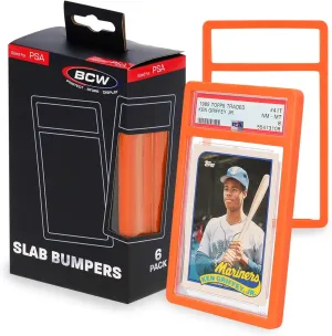 BCW Graded Card Slab Bumpers - Orange | TPE Edge Protectors for PSA Slabs (2017–Current) | Secure Fit & Easy Grip | Pack of 6 Bumpers for PSA-Graded Card Cases | Collector-Grade Protection