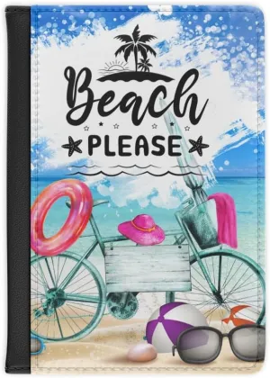 Beach Please Passport Cover, Travel Wallet, Tropical Vacation Holder, RFID Passport Wallet, Beach Lover Gift