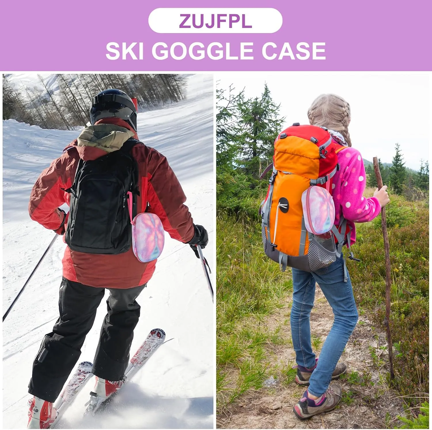Big Large Sports Glasses Case, Hard Ski Snowboard Goggle Box, Waterproof Shockproof Bag for Snowboard Goggles