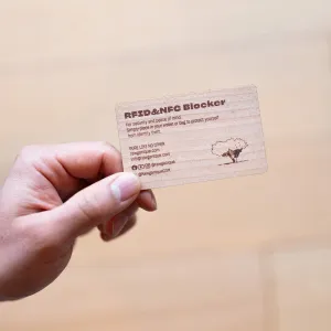 Bio RFID Blocker Card (100% Real Wood with Embedded RFID-Blocking Chip) (Protects Against Identity Theft/Stolen Info)