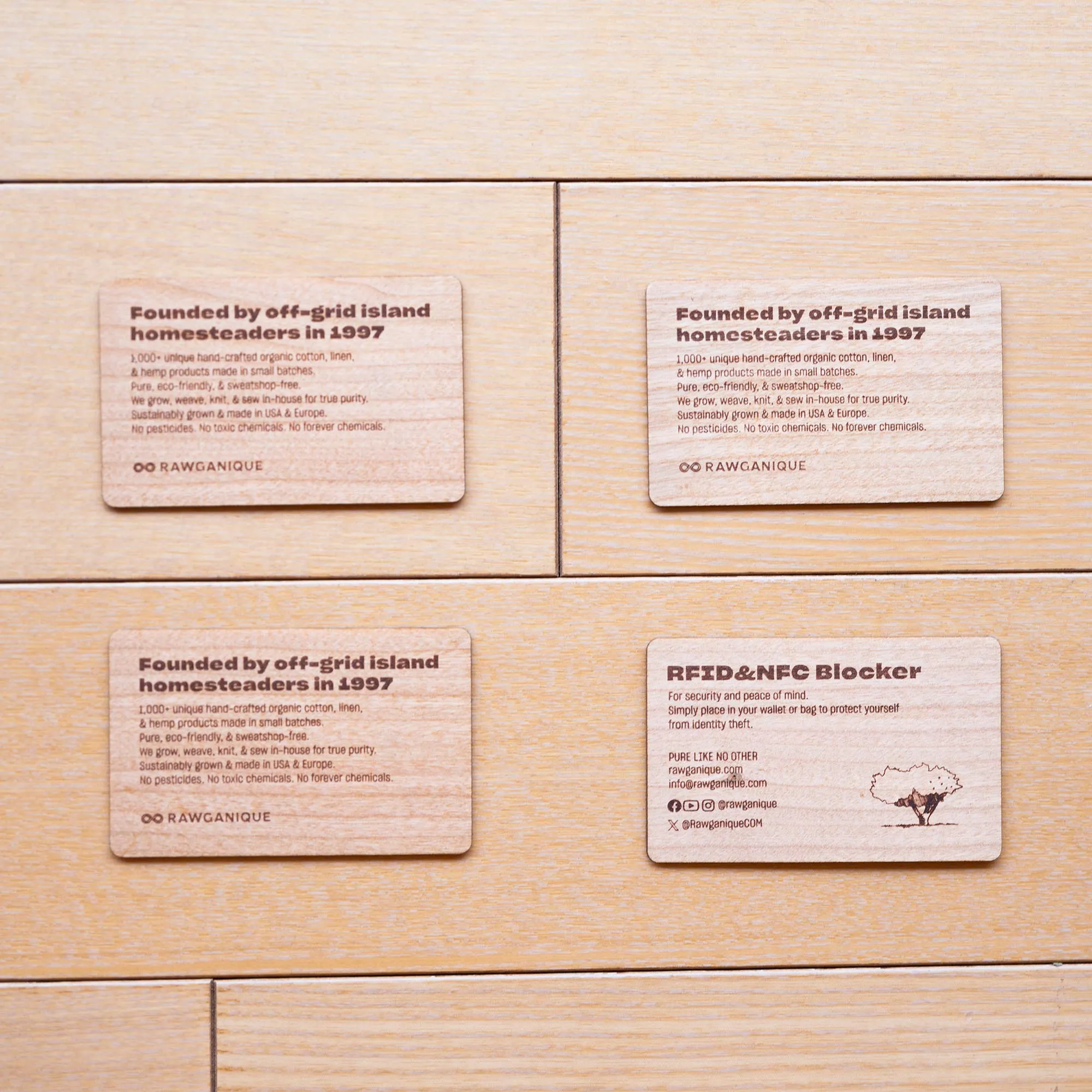 Bio RFID Blocker Card (100% Real Wood with Embedded RFID-Blocking Chip) (Protects Against Identity Theft/Stolen Info)
