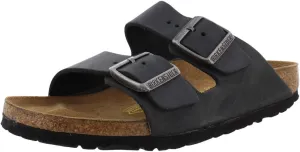 Birkenstock Arizona - Oiled Leather (Unisex) Black Oiled Leather EU 38 (US Women's 7-7.5) Narrow