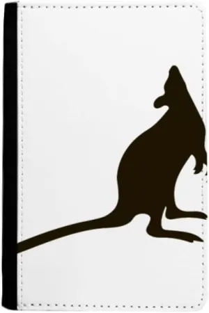Black Kangaroo Animal Portrayal Passport Holder Notecase Burse Wallet Cover Card Purse
