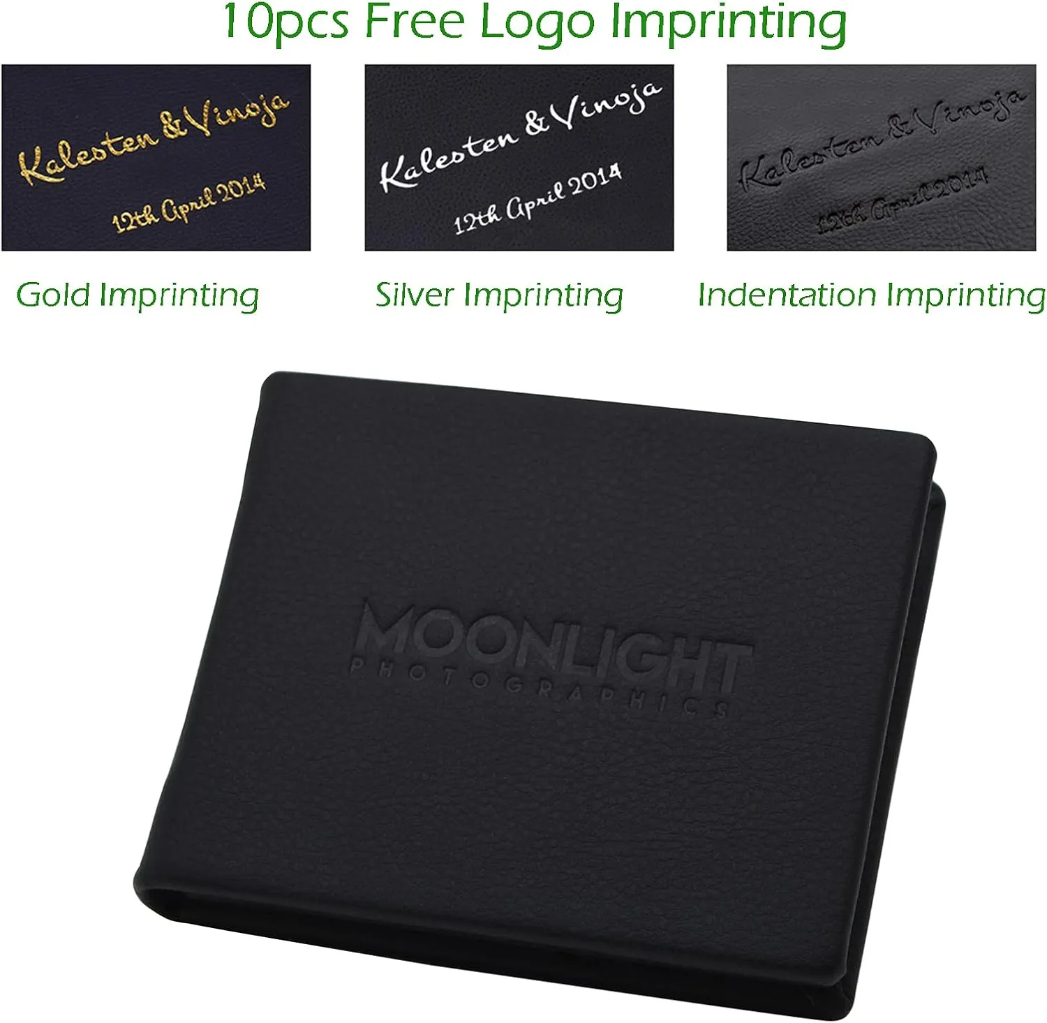 Black Leather Flash Drive case with Personalized LOGO for Wedding Photographer Client Gift, USB Case packing (10 pcs with Logo Imprint)