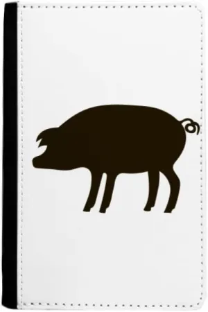 Black Pig Animal Portrayal Passport Holder Notecase Burse Wallet Cover Card Purse