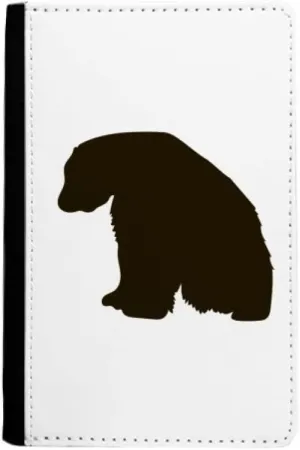 Black Polar Bear Animal Portrayal Passport Holder Notecase Burse Wallet Cover Card Purse