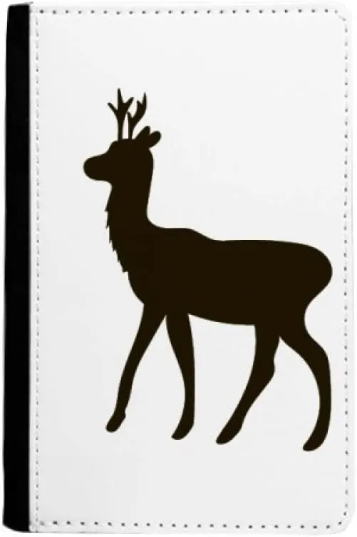 Black Roe Deer Animal Portrayal Passport Holder Notecase Burse Wallet Cover Card Purse