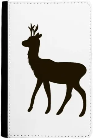 Black Roe Deer Animal Portrayal Passport Holder Notecase Burse Wallet Cover Card Purse
