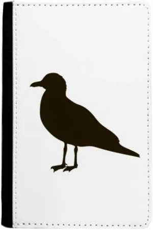 Black Seagull Animal Portrayal Passport Holder Notecase Burse Wallet Cover Card Purse