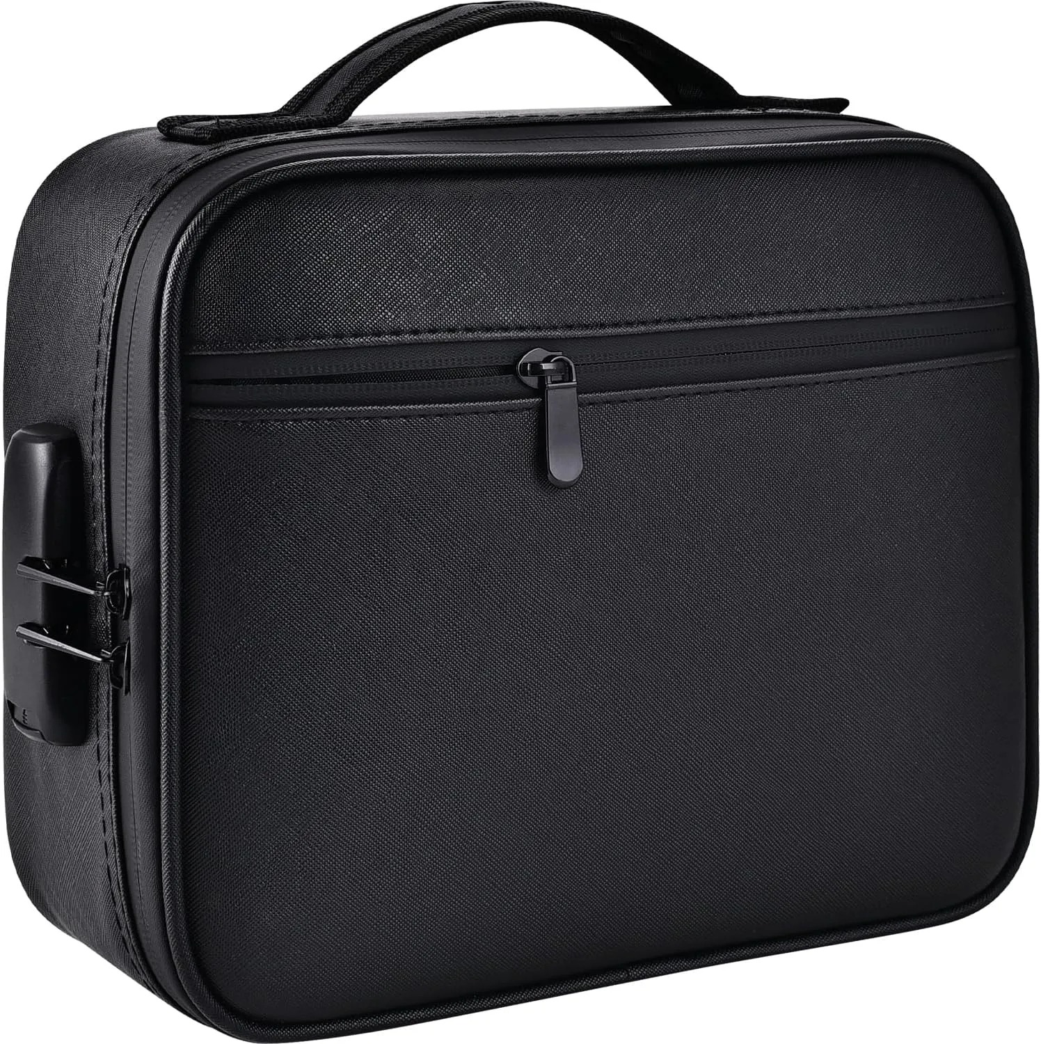 BloomFlower Large Smell Proof Bag & Case with Combo Lock - Smooth zipper - waterproof leather bag - Helps You Store all Your Accessories