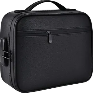 BloomFlower Large Smell Proof Bag & Case with Combo Lock - Smooth zipper - waterproof leather bag - Helps You Store all Your Accessories