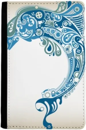 Blue Ocean Dolphin Illustrate Passport Holder Notecase Burse Wallet Cover Card Purse