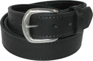 Boston Leather Men's Big & Tall Bison Leather Belt with Removable Buckle, 56, Black