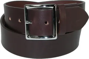 Boston Leather Men's Leather Garrison Belt with Hidden Elastic, 36, Brown