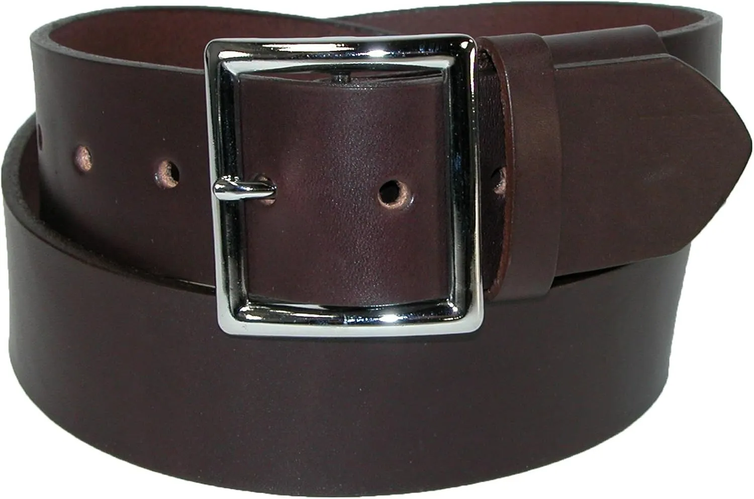 Boston Leather Men's Leather Garrison Belt with Hidden Elastic, 36, Brown