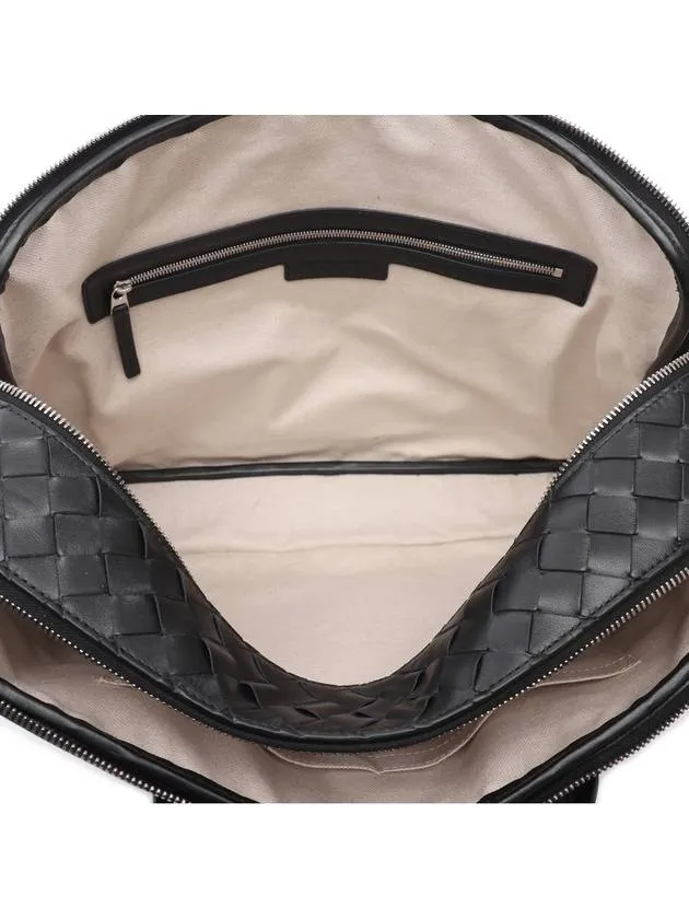 Bottega Veneta Getaway Leather Brief Case Black