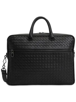 Bottega Veneta Intrecciato Briefcase Black