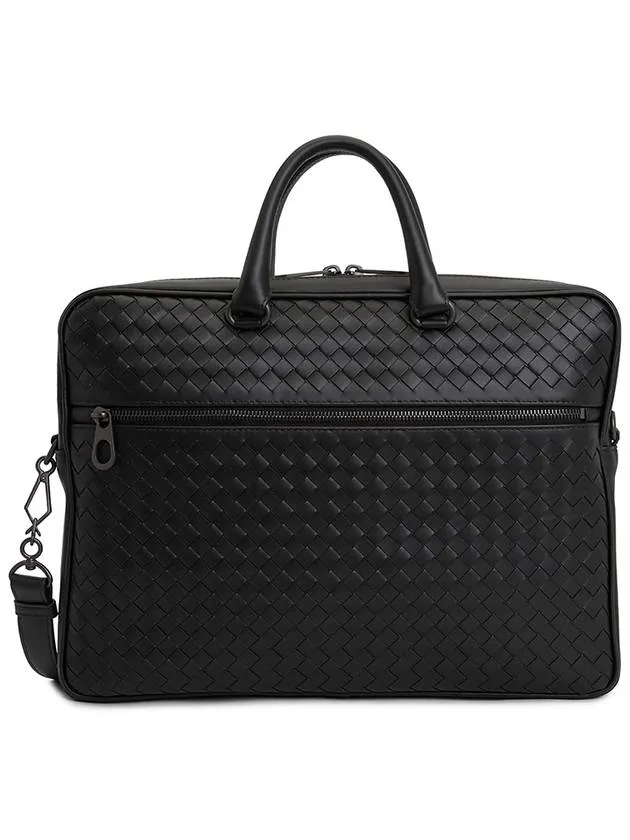 Bottega Veneta Intrecciato Briefcase Black