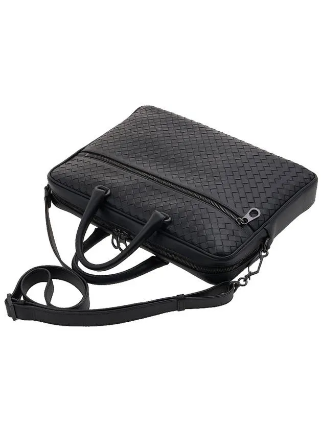 Bottega Veneta Intrecciato Briefcase Black