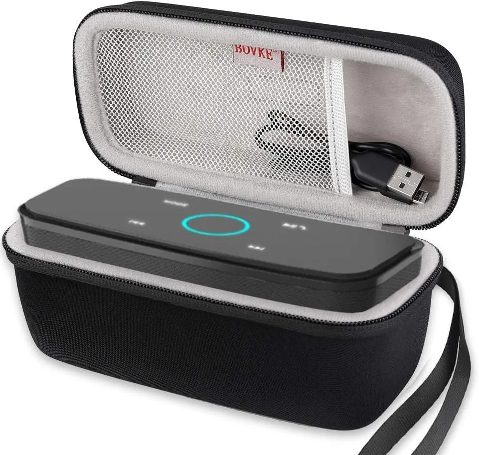 BOVKE Case for Doss SoundBox Touch Wireless Bluetooth Portable Speaker with HD Sound and Bass Protective Hard EVA Travel Shockproof Carrying Case Cover Storage Pouch Bag, Black