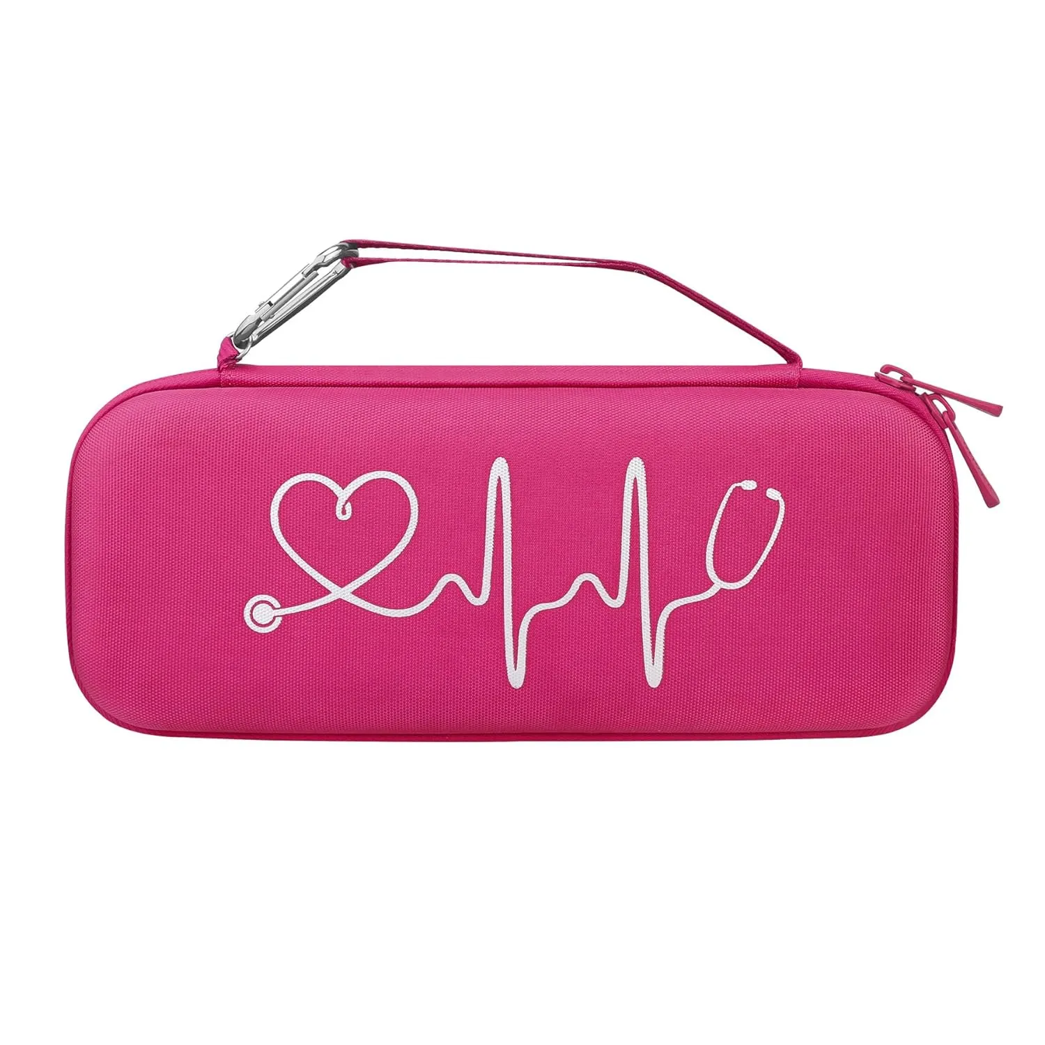BOVKE Hard Stethoscope Case for 3M Littmann Classic III, Lightweight II S.E, Cardiology IV Diagnostic, MDF Acoustica Deluxe Stethoscopes - Extra Room for Medical Hammer and Penlights, Raspberry