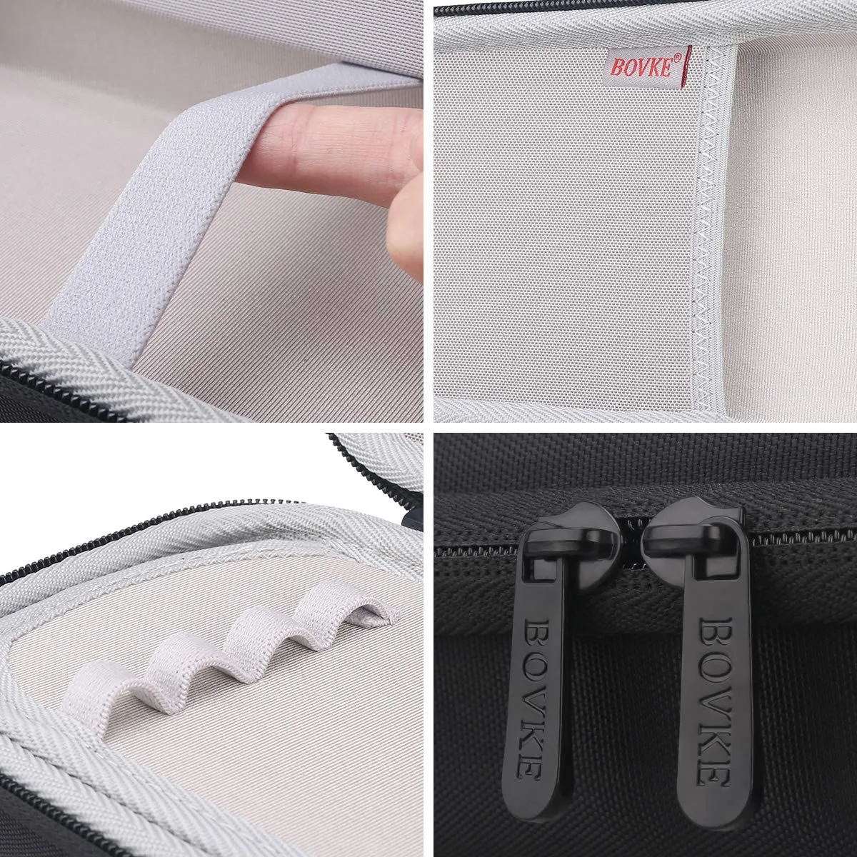 BOVKE Hard Stethoscope Case for 3M Littmann Classic III, Lightweight II S.E, Cardiology IV Diagnostic, MDF Acoustica Deluxe Stethoscopes - Extra Room for Taylor Percussion Hammer and Penlights, Black