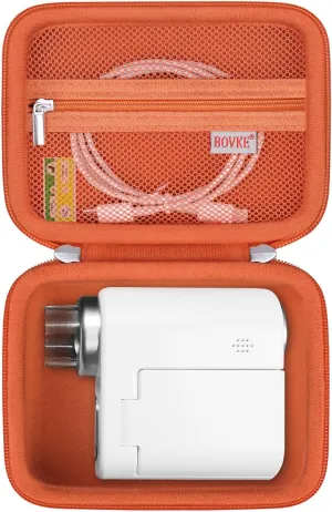 BOVKE Microscope Case Compatible with Microscope for Kids, 1000X Handheld Kids Microscope, Portable Mini Microscope for Kids Travel Case with Mesh Pocket for Date Cables and Sample Slides, Orange