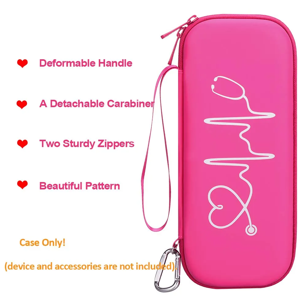 BOVKE Stethoscope Case fits 3M Littmann Cardiology IV Diagnostic Stethoscope, Classic III Monitoring Stethoscope, Lightweight II S.E, MDF Acoustica Holder with Pocket for Nurse Accessories, Raspberry