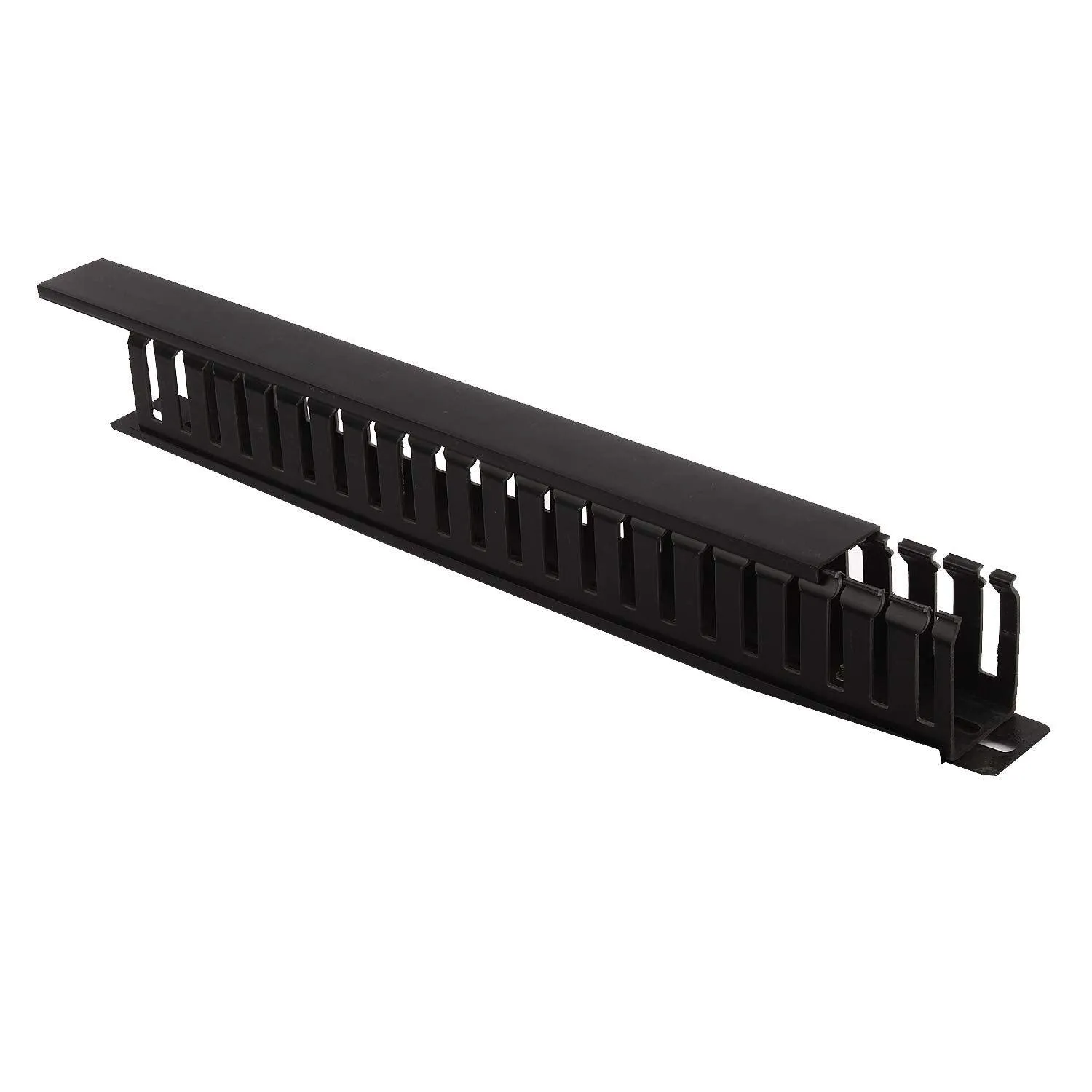 BOXNUBE 1U 22 Slot Rack Mount Horizontal Cable Manager Duct Raceway with Cover & Screws for 19" Server Rack - 2 Pack