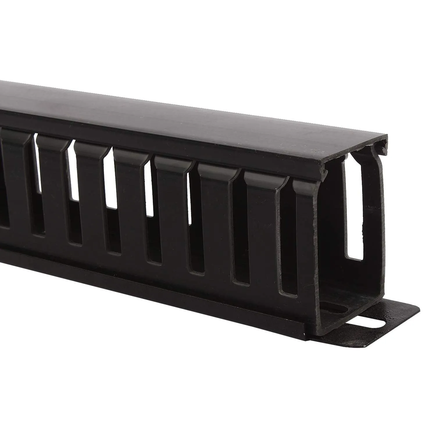 BOXNUBE 1U 22 Slot Rack Mount Horizontal Cable Manager Duct Raceway with Cover & Screws for 19" Server Rack - 2 Pack
