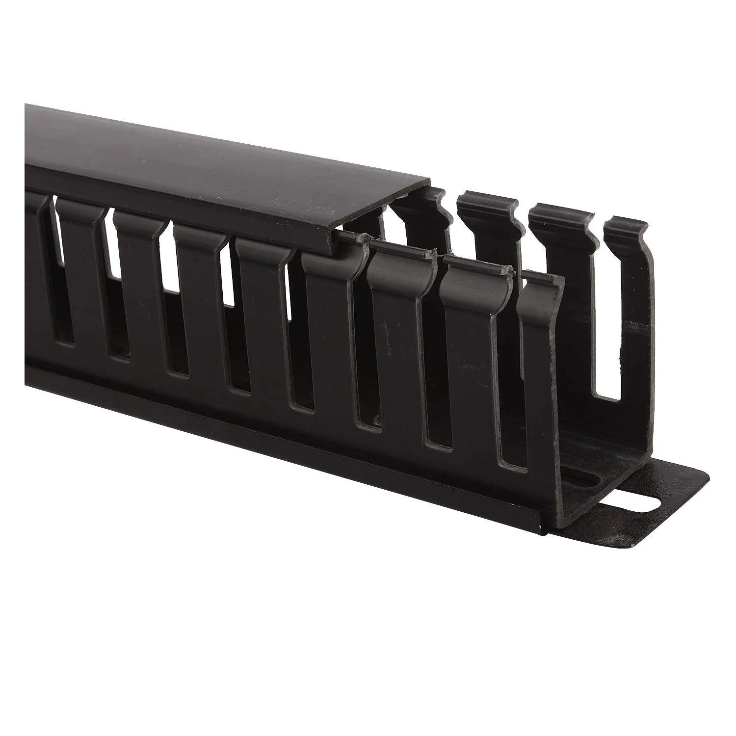 BOXNUBE 1U 22 Slot Rack Mount Horizontal Cable Manager Duct Raceway with Cover & Screws for 19" Server Rack - 2 Pack