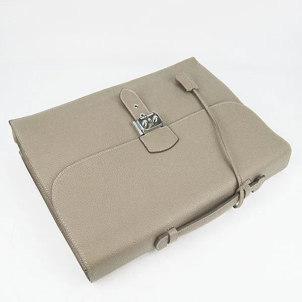 Briefcases Leather Hermes 2813 Grey Problem-solving Customized options Cow