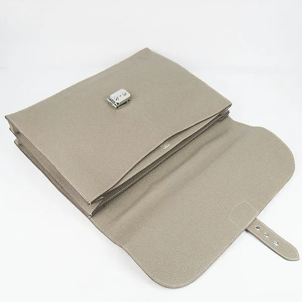 Briefcases Leather Hermes 2813 Grey Problem-solving Customized options Cow