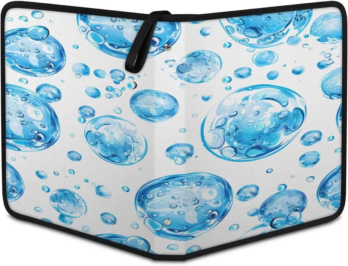 Bubble 3 Ring Trading Zipper Binder Strap, Trading Card Binder 4 Pocket, 400 Pockets Card Holder with 50 Removable Sleeves for Game Cards